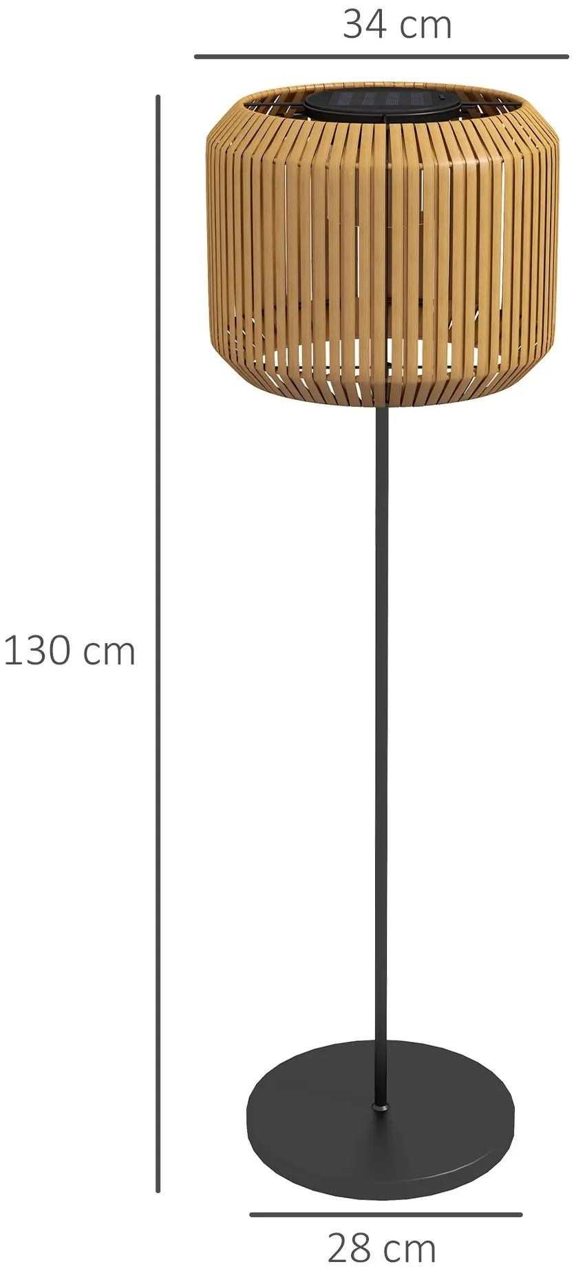 Lampa solara de gradina Outsunny 867-152V00YL (Wood) - 8