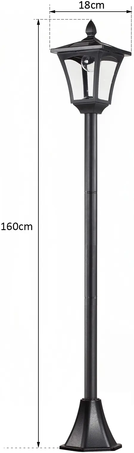 Felinar de gradina cu baterie solara Outsunny 842-108 (Black) - 8