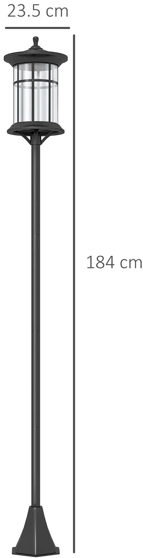 Felinar de gradina cu baterie solara Outsunny B30-054V00BK (Black) - 6