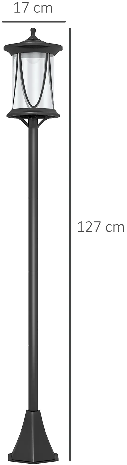 Felinar de gradina cu baterie solara Outsunny B30-055V00BK (Black) - 6