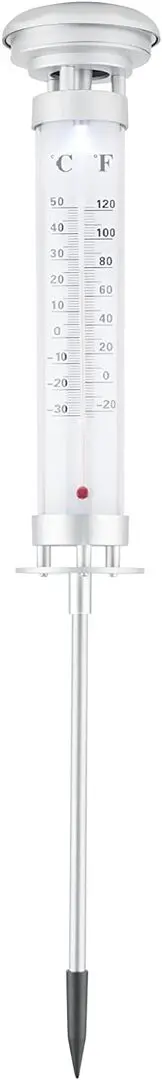 Lampa cu baterie solara cu termometru ProGarden 44533 (White/Silver)