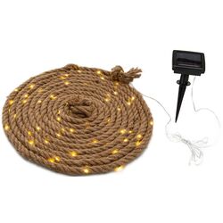 Джутовый канат с солнечной лампой Saska Garden 1032498 8m (Brown/Black)