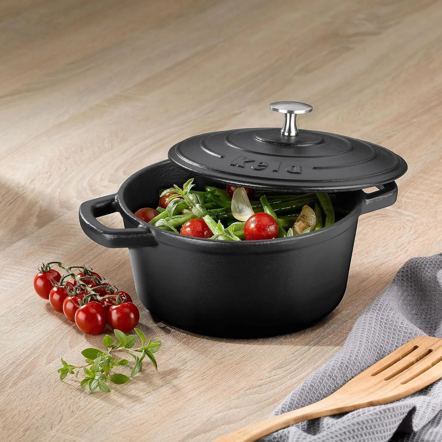 Кастрюля с крышкой Kela Calido 26cm (Black) - 4