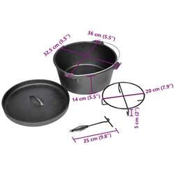 Cazan cu capac VidaXL 40519 (Black) Thumb