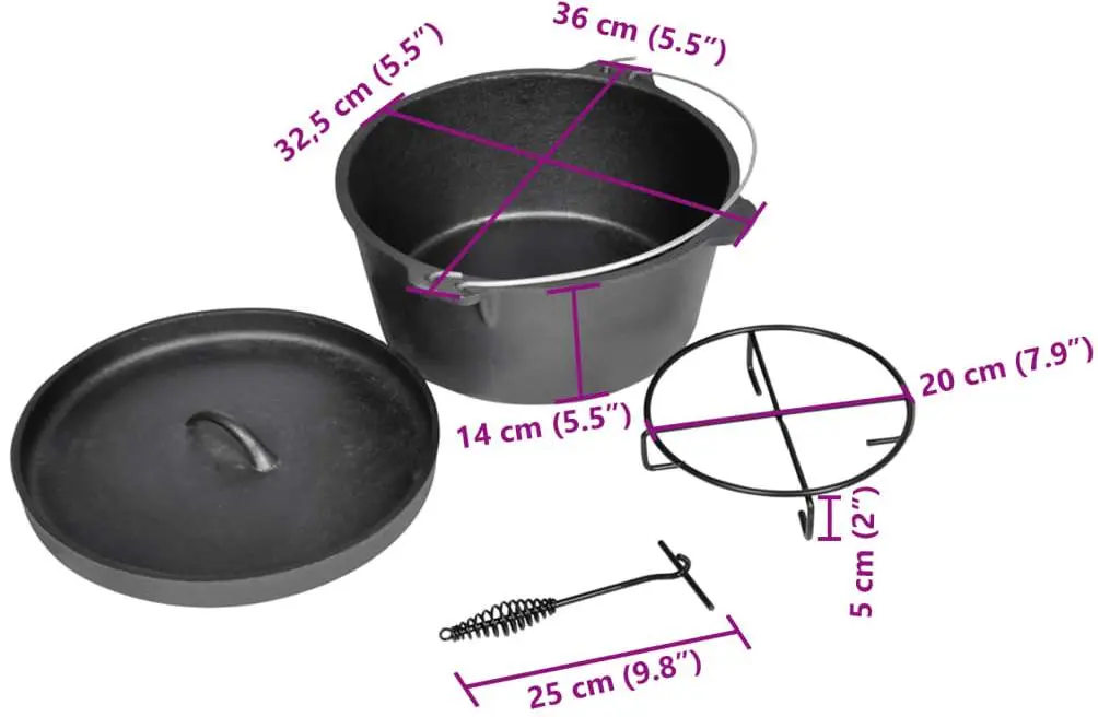 Cazan cu capac VidaXL 40519 (Black)