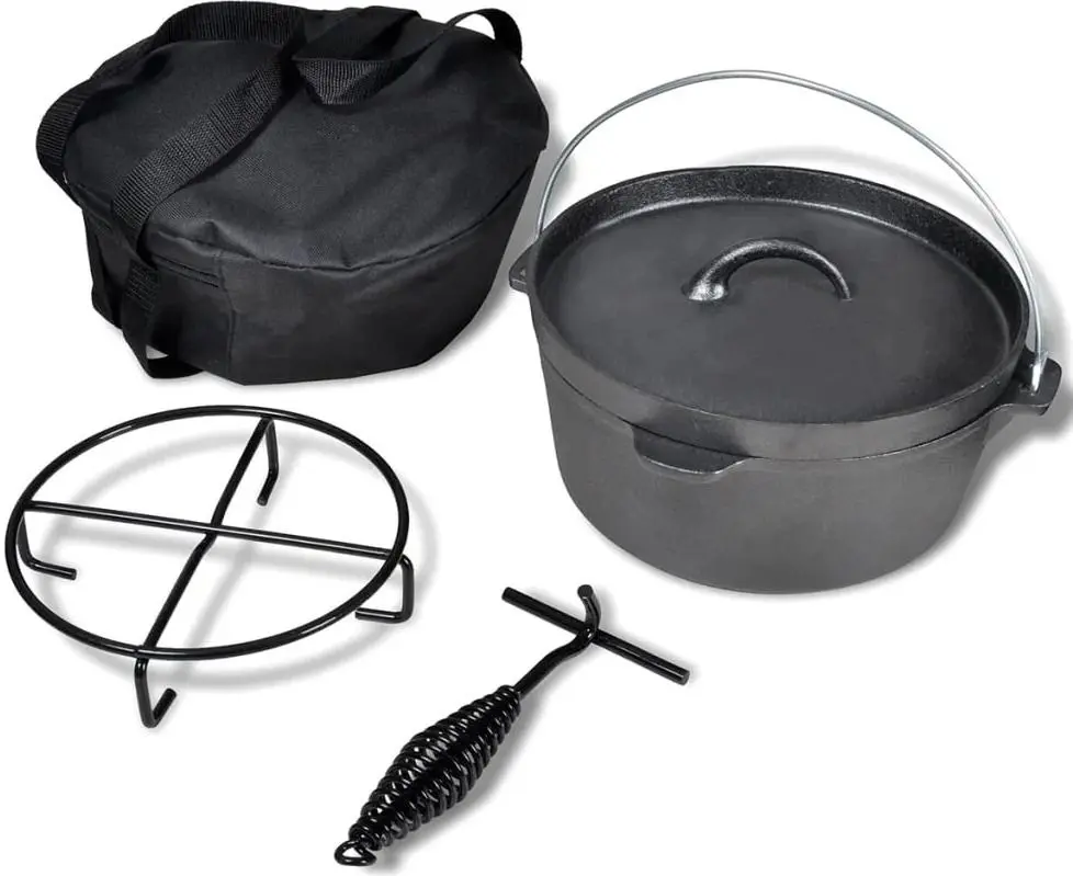 Cazan cu capac VidaXL 41562 (Black)