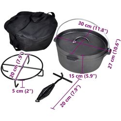 Cazan cu capac VidaXL 41562 (Black) Thumb