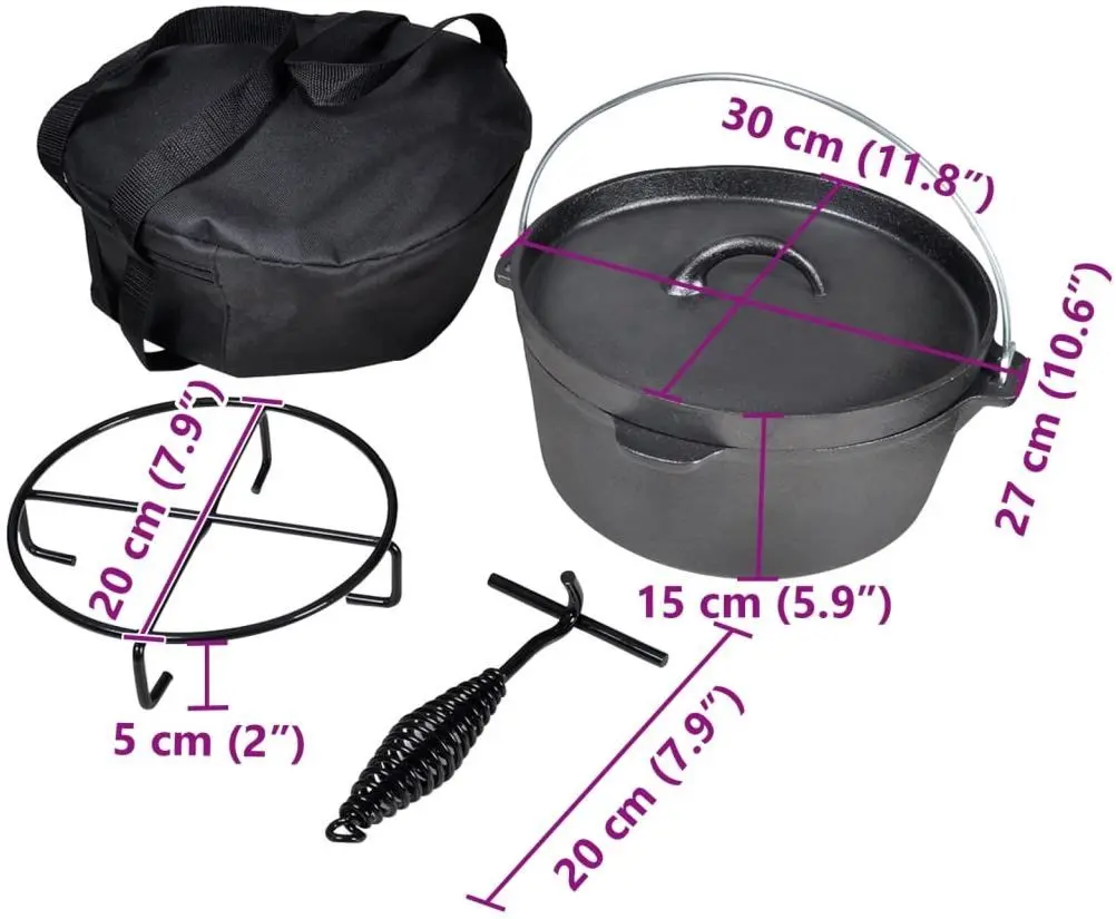 Cazan cu capac VidaXL 41562 (Black)