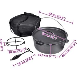 Cazan cu capac VidaXL 41564 (Black) Thumb