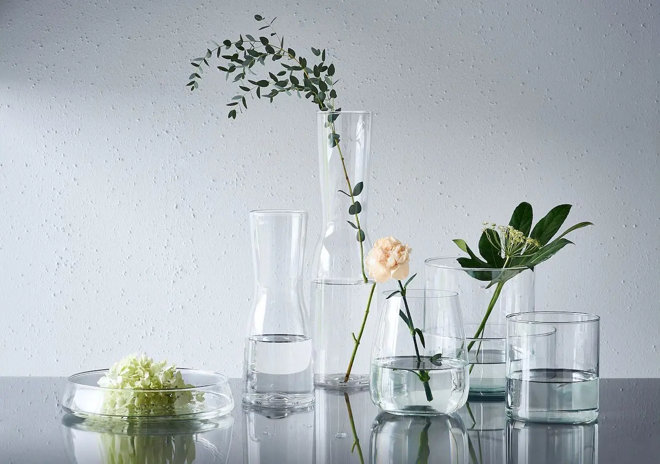 Set de vaze Ikea Cylinder sticla/3buc (Transparent)