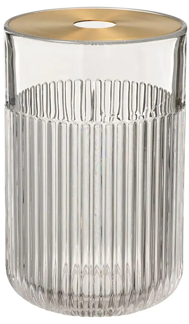 Ваза Ikea Gradvis с металлической вставкой/стекло 21cm (Прозрачный/Золотистый)