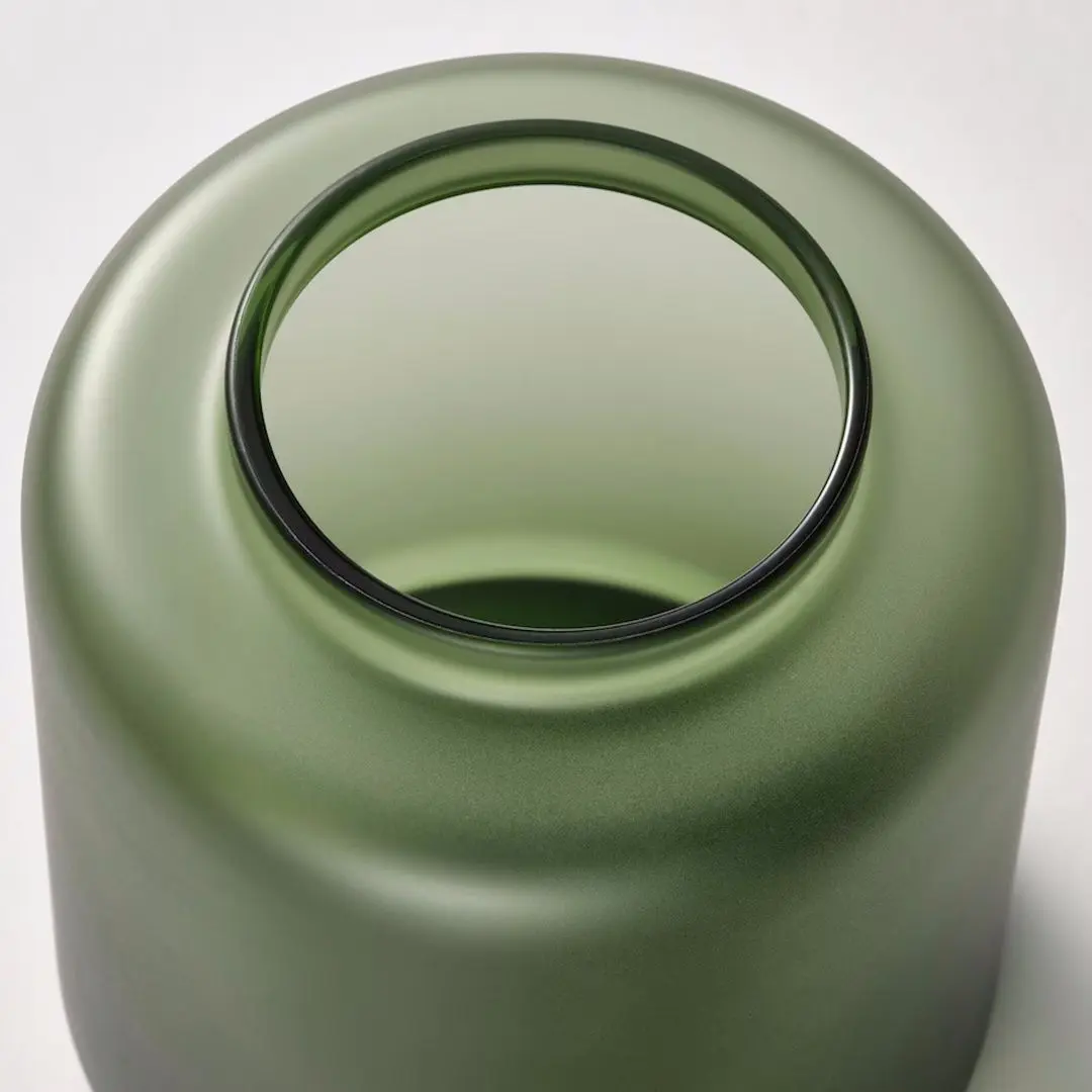 Vaza Ikea Konstfull sticla mata 10cm (Verde)