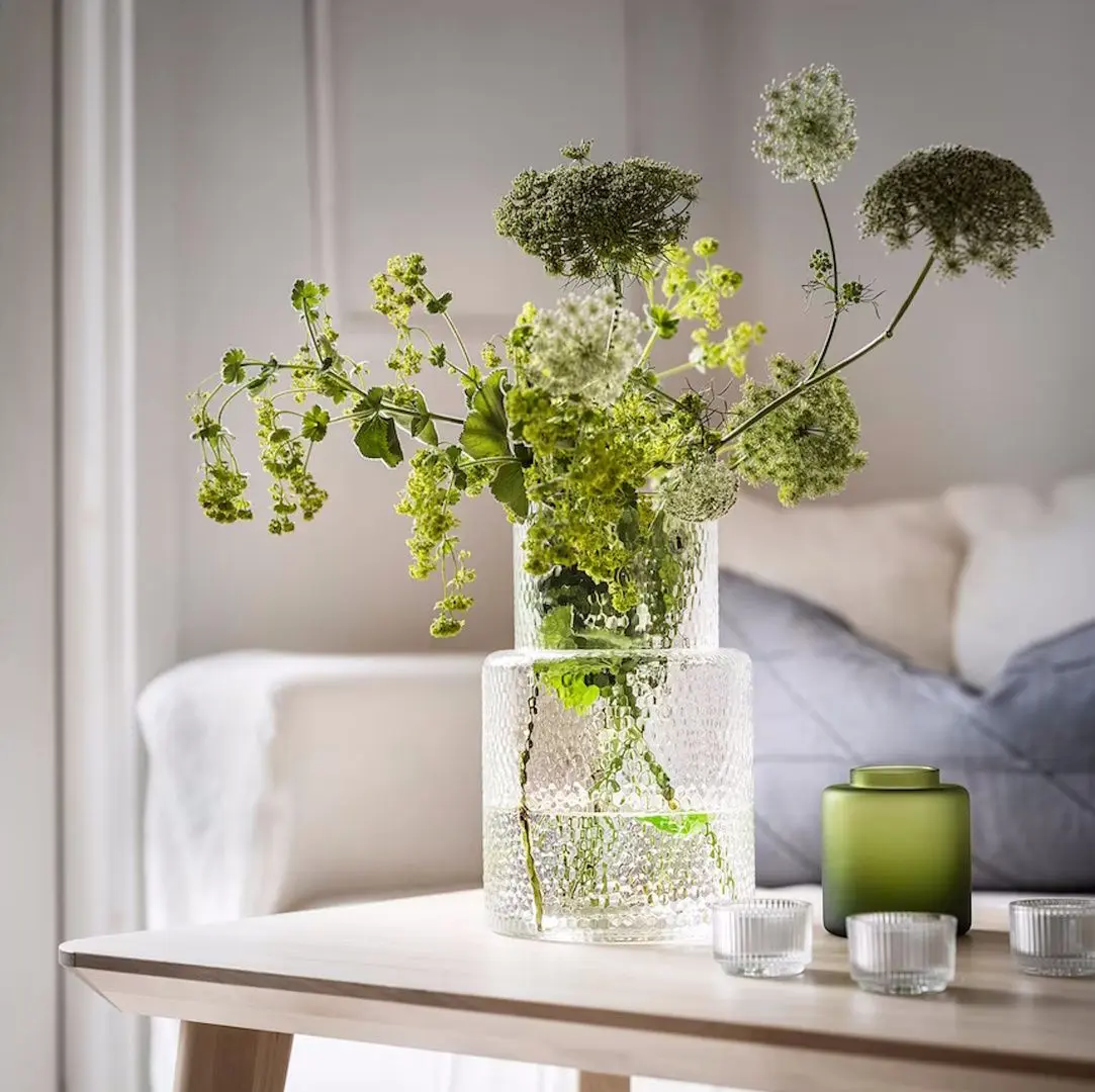 Vaza Ikea Konstfull sticla transparenta 26cm (Transparent)