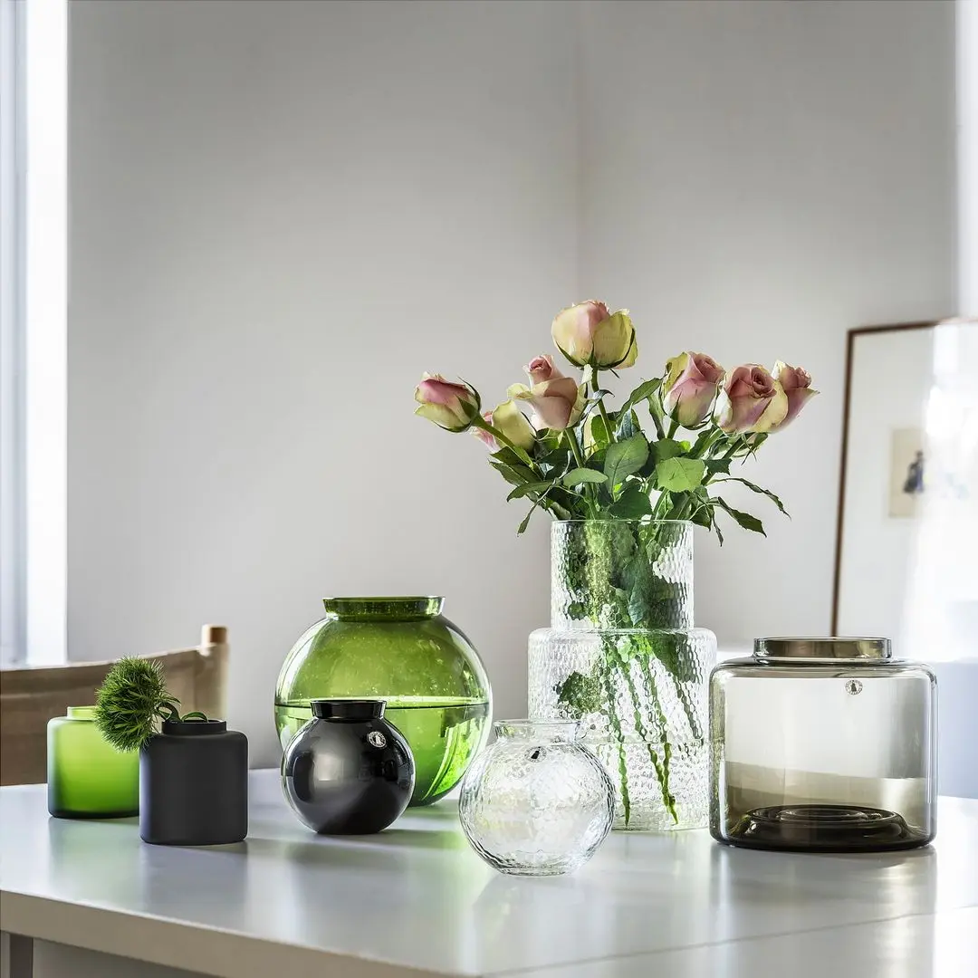 Ваза Ikea Konstfull стекло матовое 10см (Черный)