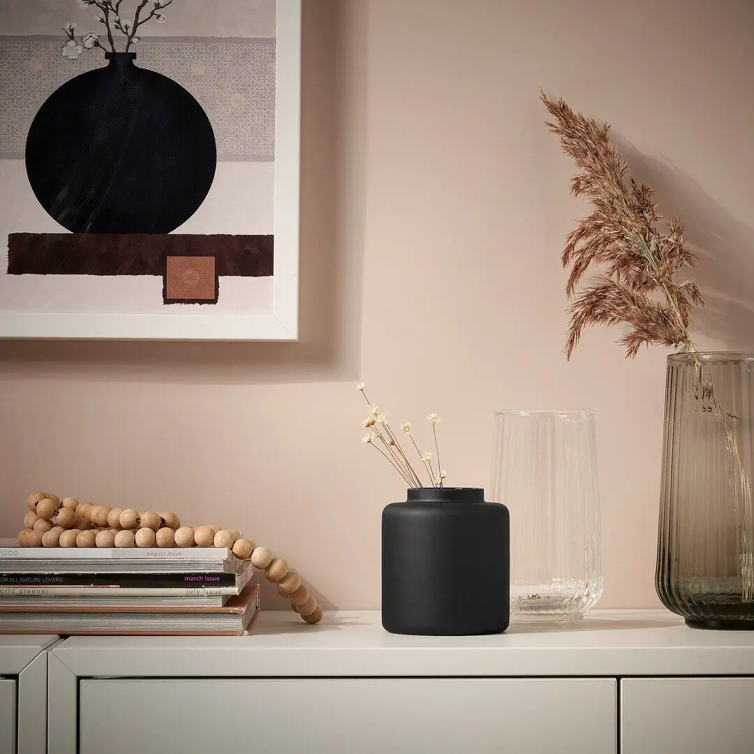 Ваза Ikea Konstfull стекло матовое 10см (Черный)
