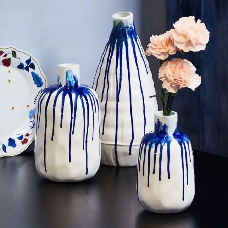 Vaza Tognana Andrea Fontebasso Magma 25cm (White/Blue)