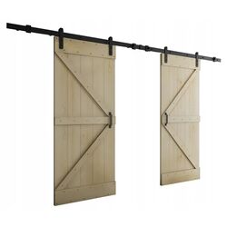 Дверь раздвижная Prime Furniture Loft Green Duo 2120mm (Natural/Black) Thumb