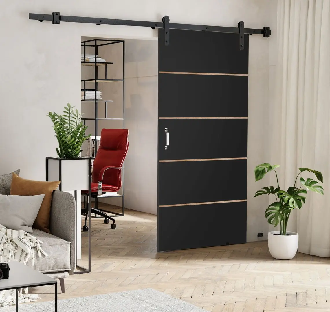 Дверь раздвижная Prime Furniture Loft Lorni Plus 700mm (Black/Craft Oak Golden)