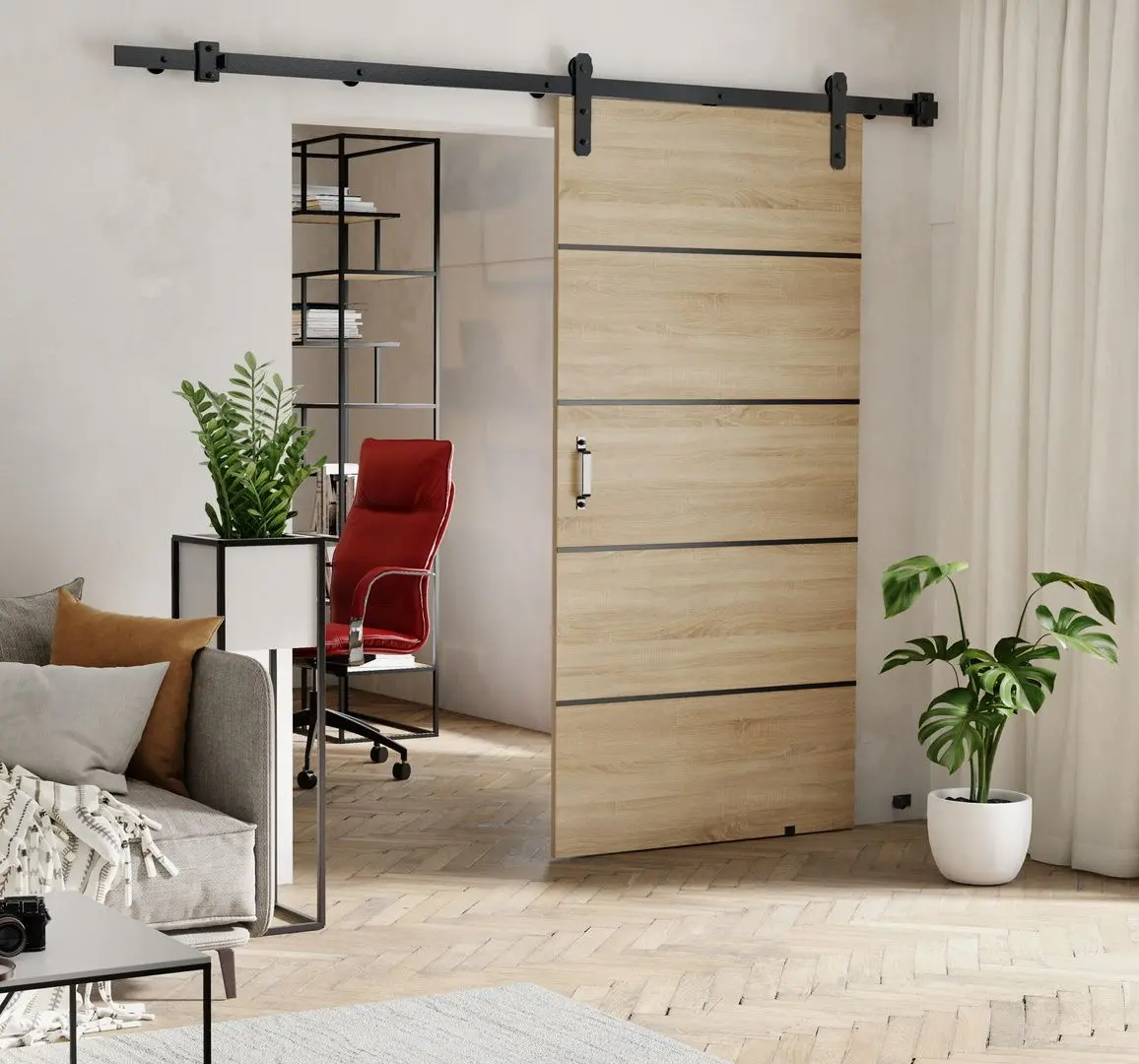 Дверь раздвижная Prime Furniture Loft Lorni Plus 900mm (Sonoma Oak)