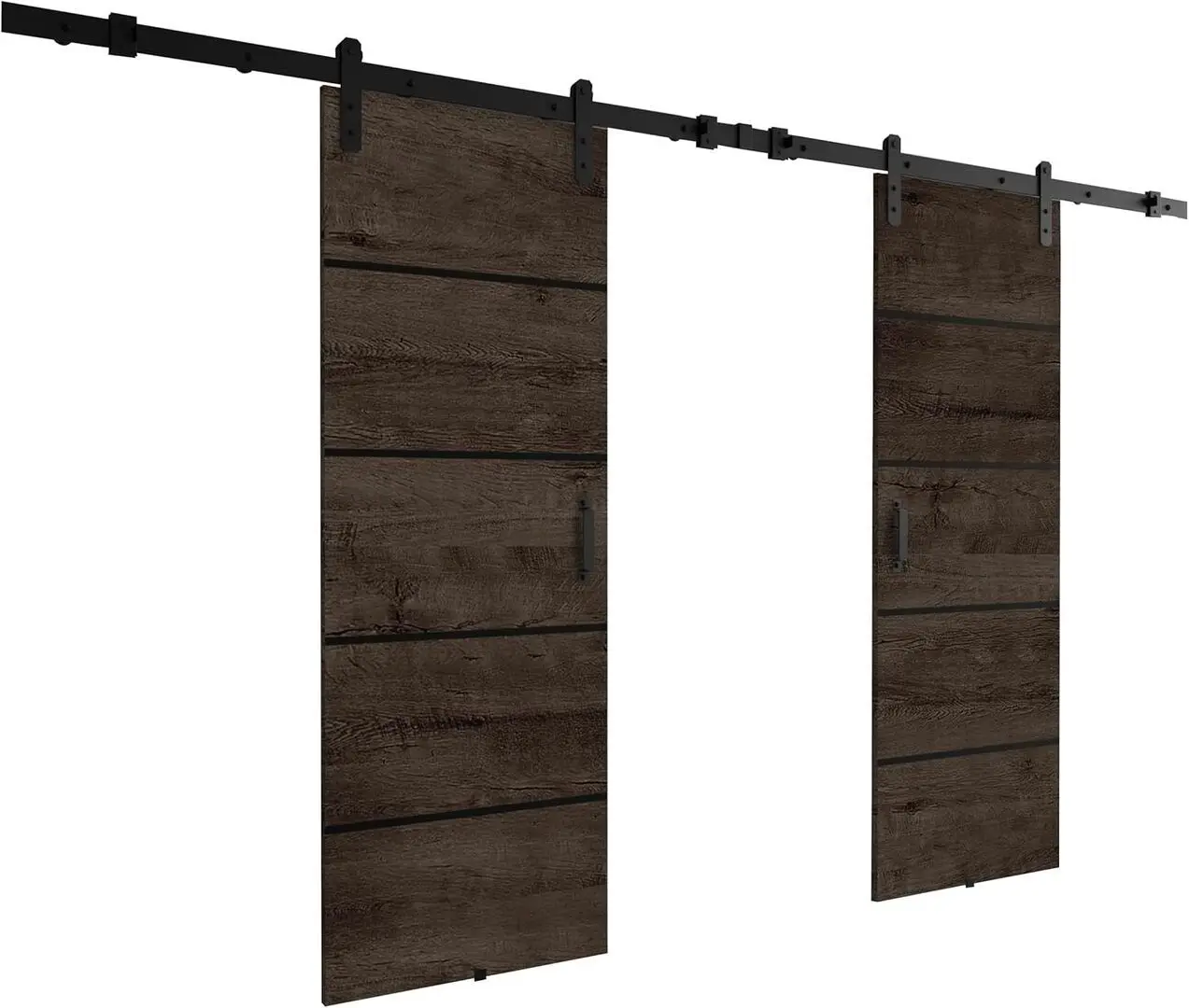 Дверь раздвижная Prime Furniture Loft Lorni Plus Duo 1320mm (Dark Ash/Black)