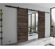 Дверь раздвижная Prime Furniture Loft Lorni Plus Duo 1320mm (Dark Ash/Black)