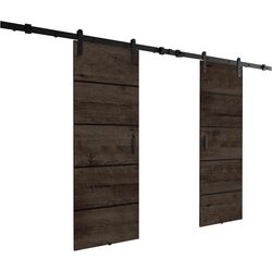 Дверь раздвижная Prime Furniture Loft Lorni Plus Duo 1720mm (Dark Ash/Black) Thumb