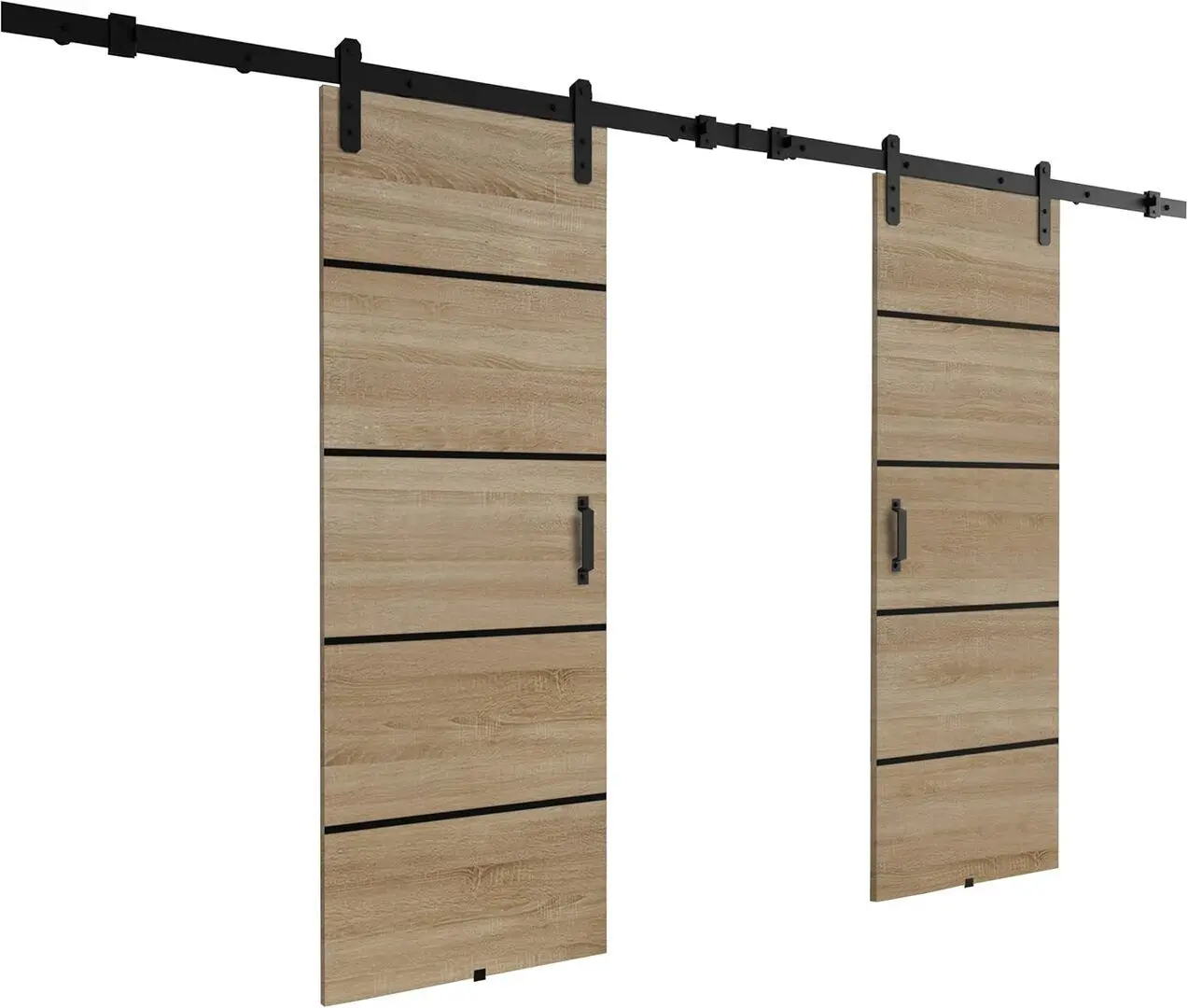 Дверь раздвижная Prime Furniture Loft Lorni Plus Duo 1720mm (Sonoma Oak/Black)