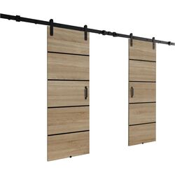 Дверь раздвижная Prime Furniture Loft Lorni Plus Duo 2120mm (Sonoma Oak/Black) Thumb