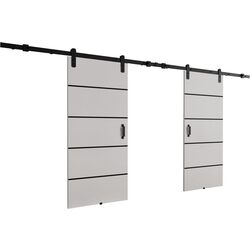 Дверь раздвижная Prime Furniture Loft Lorni Plus Duo 2120mm (White/Black) Thumb