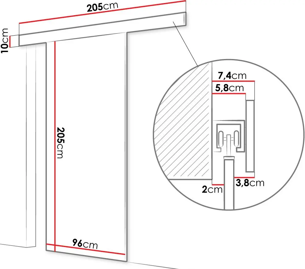Дверь раздвижная Space Meble Leo I 96 (White Matte)