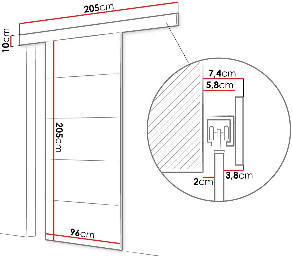 Дверь раздвижная Space Meble Leo III 96 (White Matte)