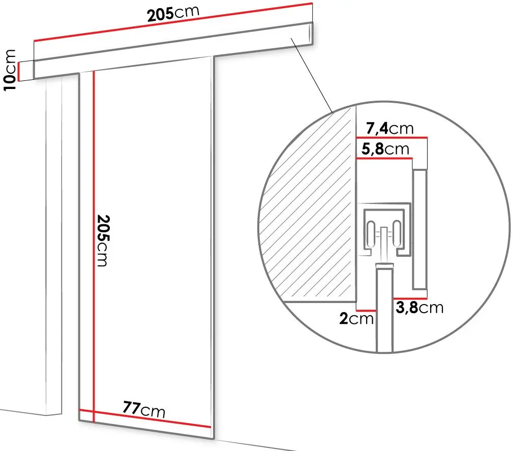 Usa glisanta Space Meble Rubi I 76 (White Matte)