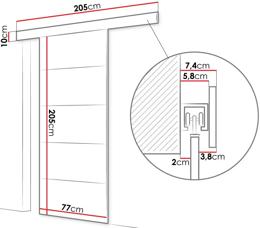 Usa glisanta Space Meble Rubi III 76 (White Matte)
