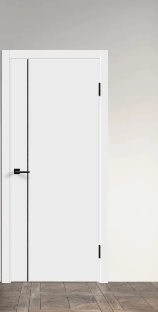 Межкомнатная дверь VellDoris Flat M1 600mm (Белый/Черный)