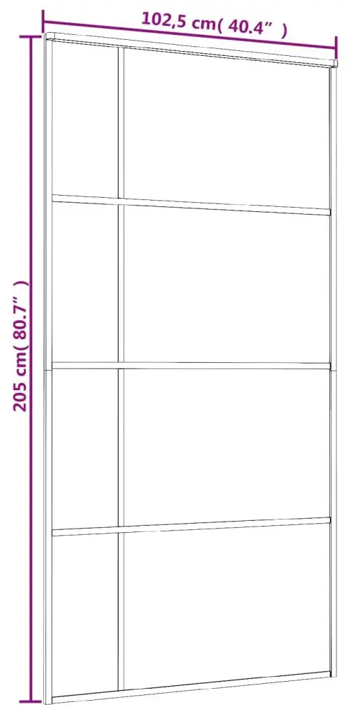 Usa glisanta vidaXL 151686 1025mm (Black/Transparent)