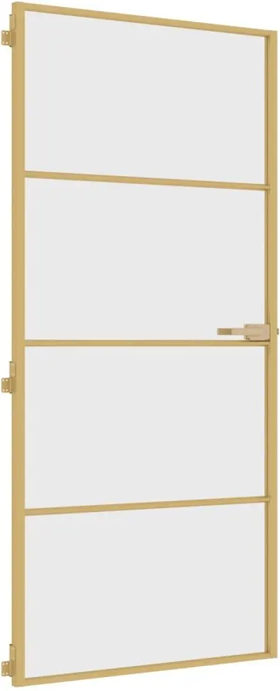 Дверь раздвижная vidaXL 155134 930mm (Gold/Transparent) - 2