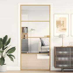 Дверь раздвижная vidaXL 155134 930mm (Gold/Transparent) Thumb