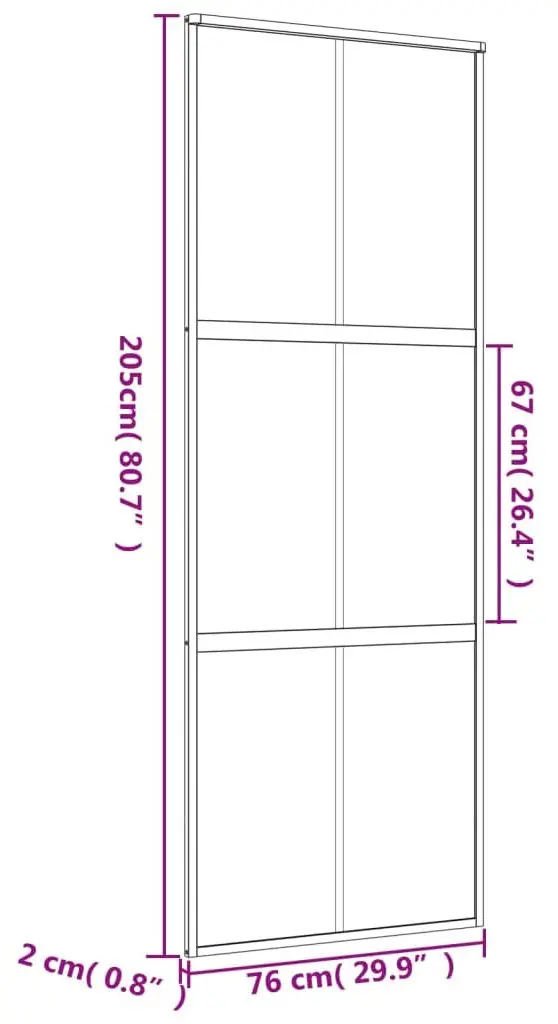 Usa glisanta vidaXL 155154 760mm (Gold/Transparent)