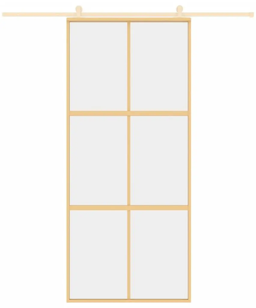 Дверь раздвижная vidaXL 155155 900mm (Gold/Transparent)