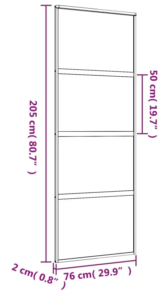 Usa glisanta vidaXL 155178 760mm (Gold/Transparent)