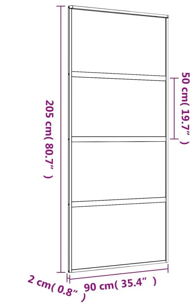 Дверь раздвижная vidaXL 155179 900mm (Gold/Transparent)