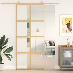 Дверь раздвижная vidaXL 155185 900mm (Gold/Transparent) Thumb