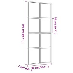 Дверь раздвижная vidaXL 155185 900mm (Gold/Transparent) Thumb