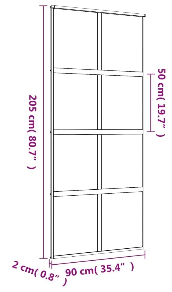 Дверь раздвижная vidaXL 155185 900mm (Gold/Transparent) - 6