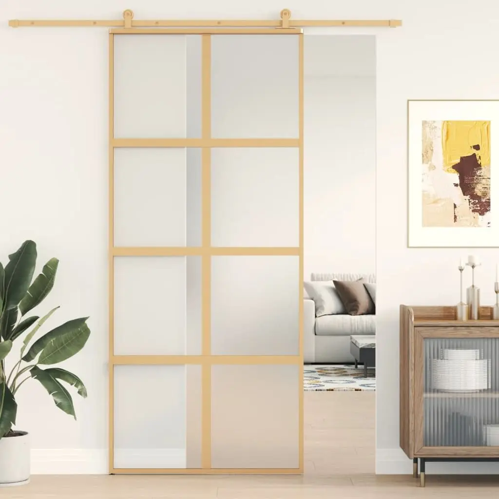 Дверь раздвижная vidaXL 155188 900mm (Gold/Matte) - 5