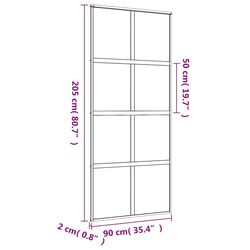 Дверь раздвижная vidaXL 155188 900mm (Gold/Matte) Thumb