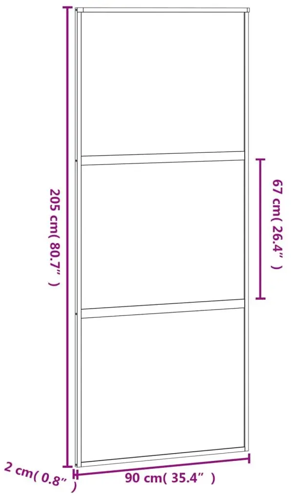 Usa glisanta vidaXL 155202 900mm (Black/Transparent/Matte)