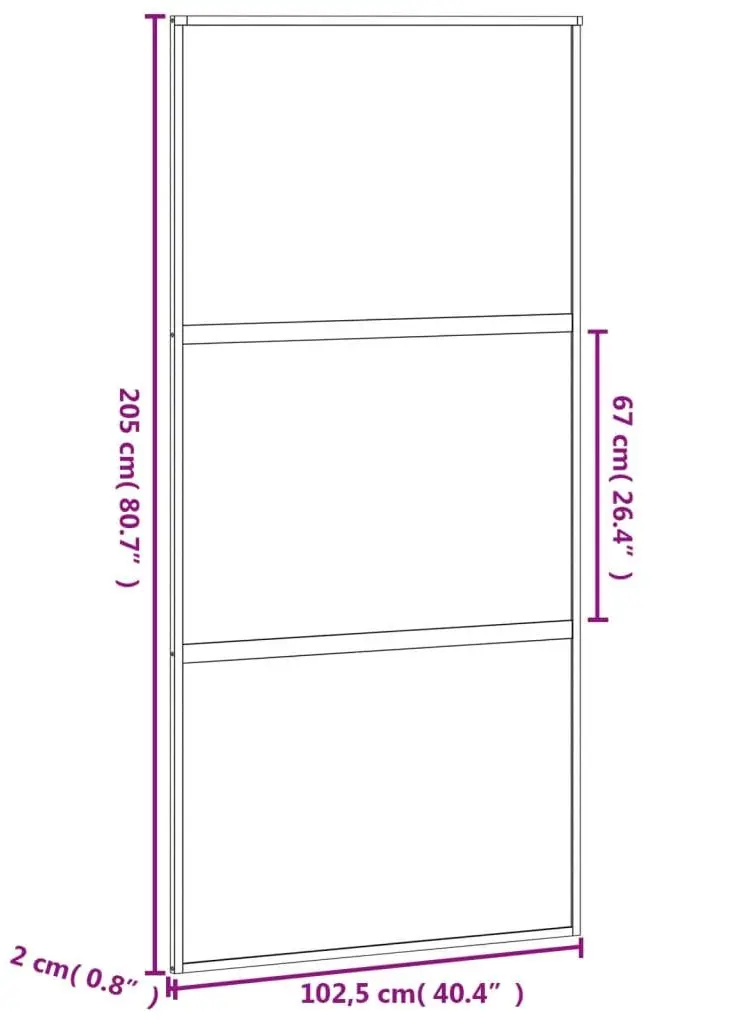 Usa glisanta vidaXL 155203 1025mm (Black/Transparent/Matte)