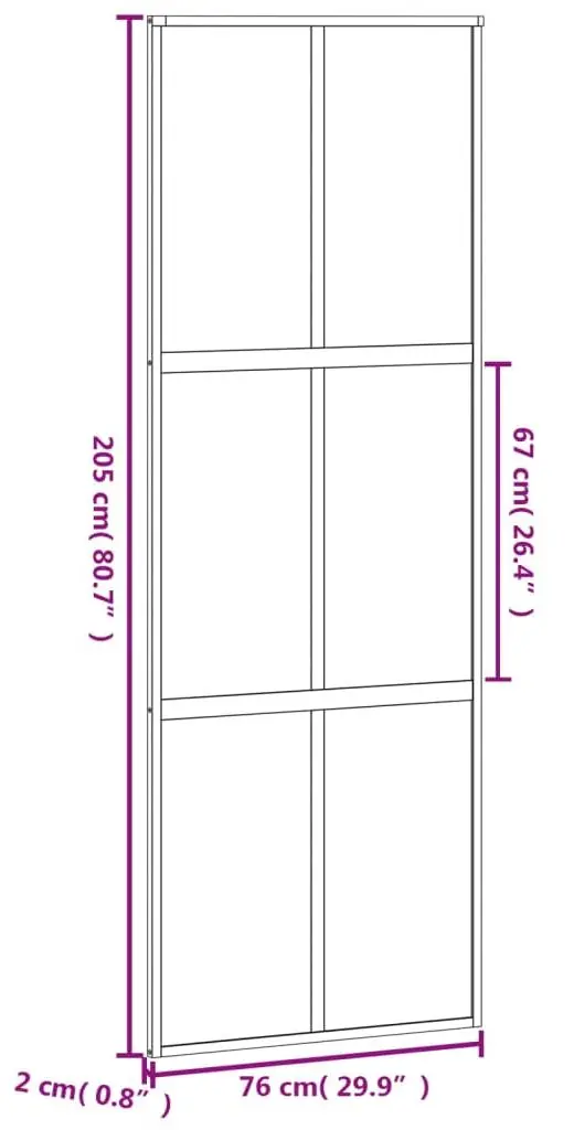 Usa glisanta vidaXL 155210 760mm (Black/Transparent/Matte)