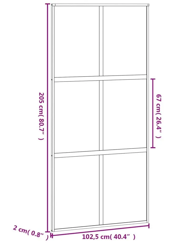 Usa glisanta vidaXL 155212 1025mm (Black/Transparent/Matte)